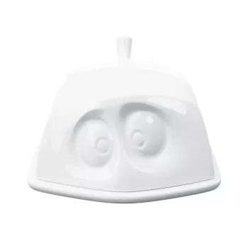 FIFTYEIGHT burriera Versteckt bianco – burriera in porcellana con volto nascosto
