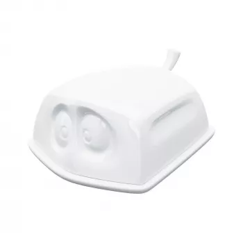 FIFTYEIGHT burriera Versteckt bianco – burriera in porcellana con volto nascosto