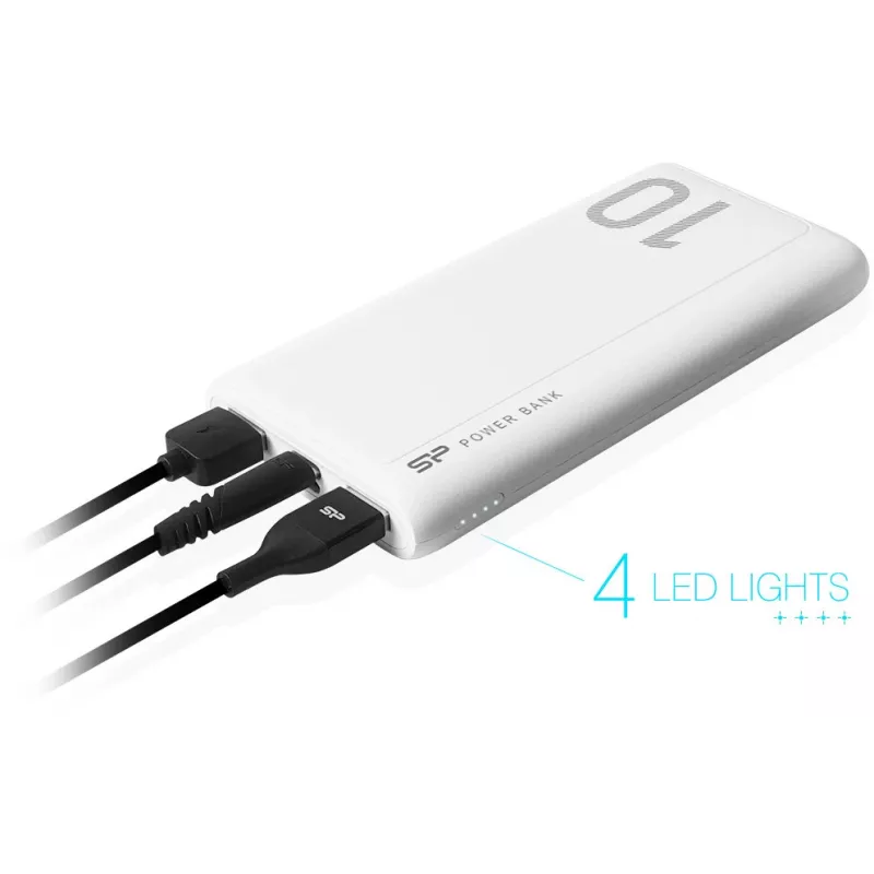 Silicon Power GP15 10000 mAh power bank, bianco (SP10KMAPBKGP150W)