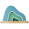 TONIES Mini scaffale a terra - Berg 11003982 metallo cromato argento 2 ripiani scaffale a terra