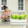 Click & Grow Smart Garden 9 orto da interno per erbe aromatiche e verdure con lampade LED per la crescita, autoirrigazione, 9 capsule di piante, bianco