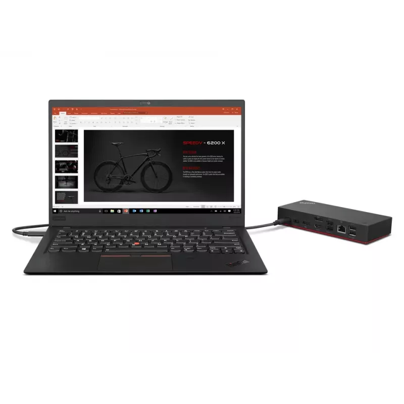 Lenovo ThinkPad Universal USB-C Dock 40AY0090EU - supporto per 3x display 4K, 100W Power Delivery, 10 porte, nero