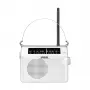 Sangean PR-D6 radio portatile AM/FM bianco con orologio e sveglia