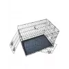 Cuccia pieghevole per cani 76x48x54 cm – filo d'acciaio heavy-duty, doppia porta, vasca rimovibile, nero