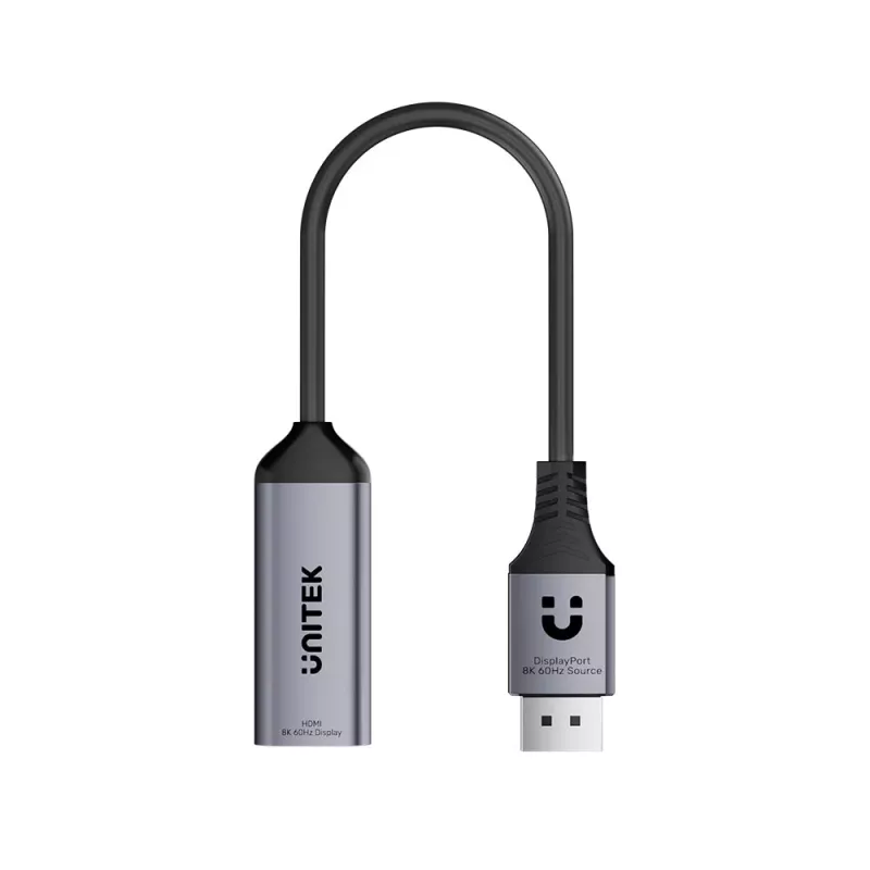 UNITEK adattatore DisplayPort a HDMI 2.1 8K@60Hz HDR 48Gbps 15cm