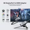 UNITEK adattatore DisplayPort a HDMI 2.1 8K@60Hz HDR 48Gbps 15cm