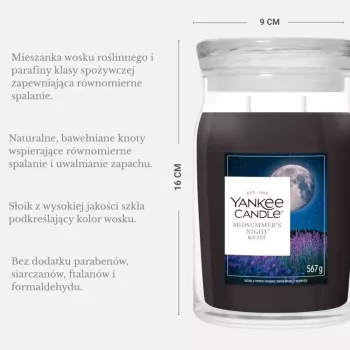 Yankee Candle Signature Mittsommernacht candela profumata in vetro grande 567 g