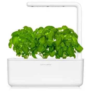 Click & Grow The Smart Garden 3 orto da interno per erbe aromatiche con luce LED per la crescita, bianco