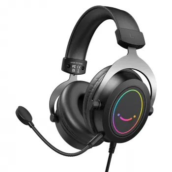 FIFINE H3 AmpliGame cuffie gaming over-ear cablate RGB con microfono rimovibile, driver da 50 mm, USB-A, nero