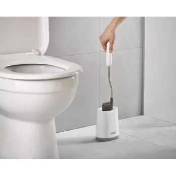 Joseph Joseph Flex Lite spazzola per WC con supporto bianco
