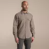 Craghoppers Kiwi II camicia da viaggio a maniche lunghe - Pebble, XXL