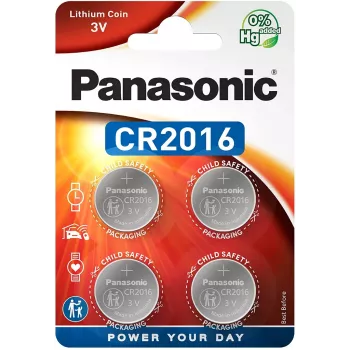 Panasonic CR2016 pila a bottone al litio 3V - confezione da 4 (CR-2016EL/4B)