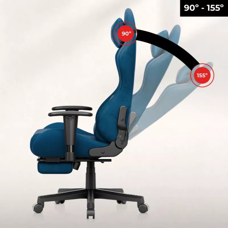 Huzaro Force 5.7 sedia da gaming ergonomica blu - pelle PU, braccioli regolabili, schienale regolabile, cuscini lombare e cervicale