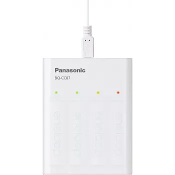 Panasonic eneloop BQ-CC87USB caricabatterie con 4 batterie ricaricabili da 1900 mAh (K-KJ87MCC40USB)