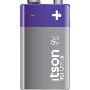 ITSON 6LR61IPO/1CP batteria alcalina 9V (6LR61, PP3, 1 confezione) – senza mercurio, 5 anni di conservazione