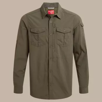 Craghoppers NosiLife Adventure LS Shirt III camicia da viaggio a maniche lunghe uomo Woodland Green XXL