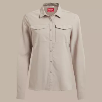 Craghoppers NosiLife Pro LS Shirt III camicia da viaggio donna - Soft Mushroom, XS