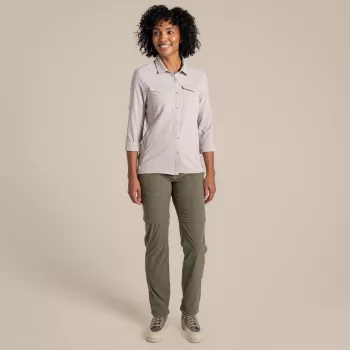 Craghoppers NosiLife Pro LS Shirt III camicia da viaggio donna - Soft Mushroom, XS