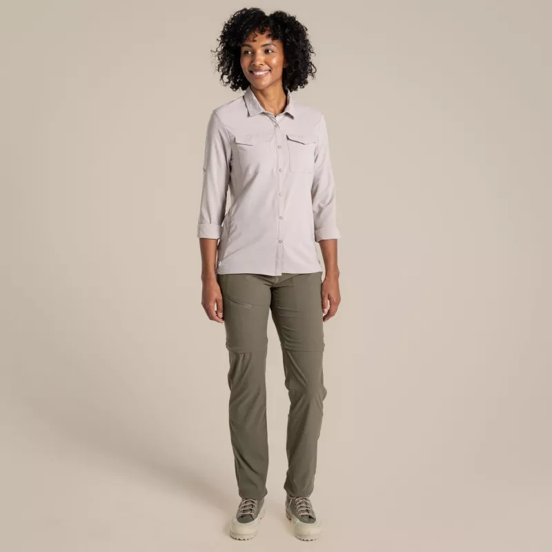 Craghoppers NosiLife Pro LS Shirt III camicia da viaggio donna - Soft Mushroom, XS