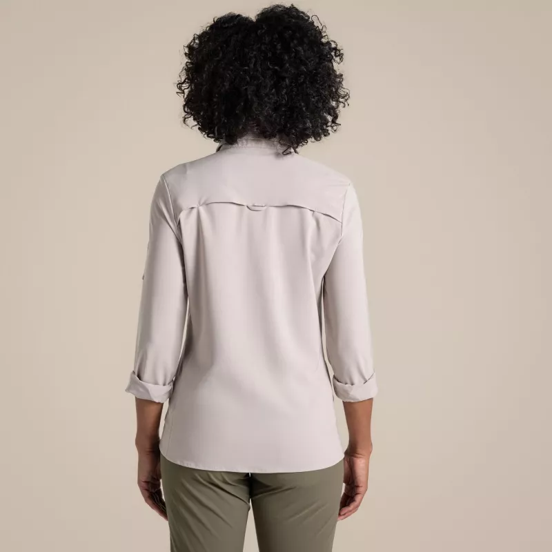Craghoppers NosiLife Pro LS Shirt III camicia da viaggio donna - Soft Mushroom, XS