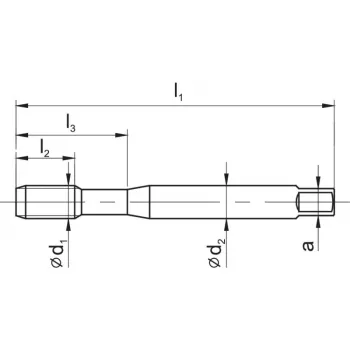 M2 DIN 371C 6HX Maschio a rullare HSSE-PM rivestito TiN, scanalature dritte, foro passante