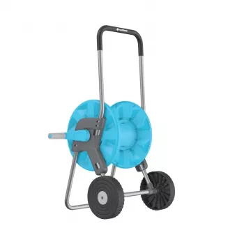 CELLFAST ALUPLUS 55-260 carrello portatubo in alluminio, capacità 60 m 1/2 pollice, manovella pieghevole, montaggio senza attrezzi, grigio/nero/arancione