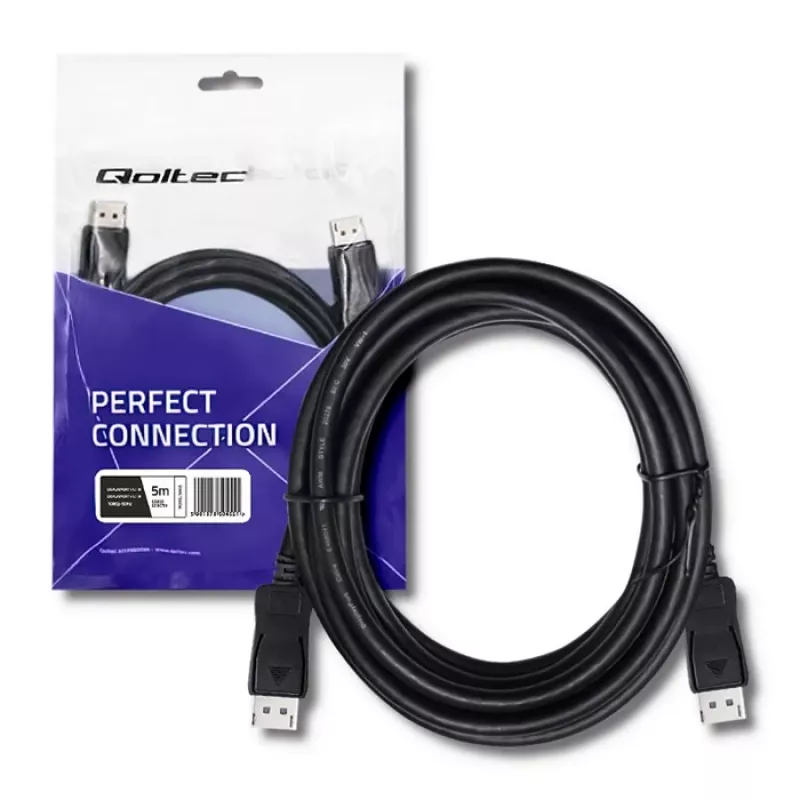 Qoltec cavo DisplayPort v1.1 maschio-maschio 4K 5m nero