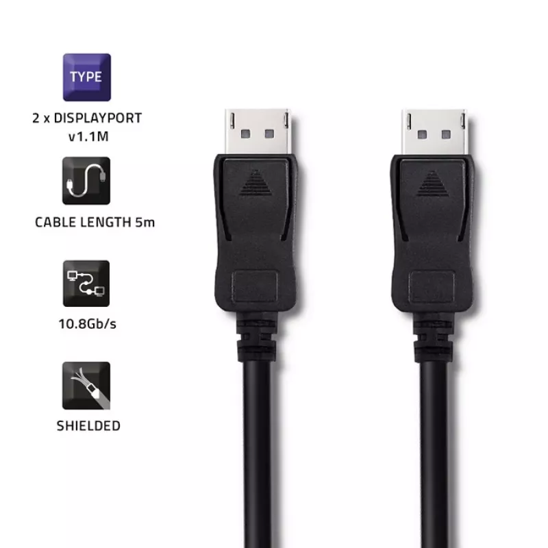 Qoltec cavo DisplayPort v1.1 maschio-maschio 4K 5m nero