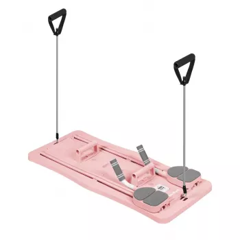 REBEL RBA-3069-PK set barra Pilates 9-in-1 con bande di resistenza, supporto per porta, cinghie per piedi e borsa - rosa