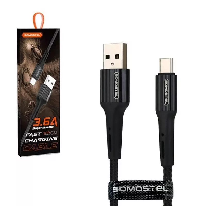Somostel cavo USB-A su USB-C Quick Charge 3.0 1m nero