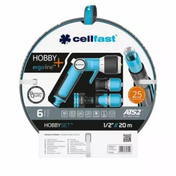Cellfast HOBBY ATS2 Set irrigatori 20m 1/2 pollice irrigatore rotante a 8 getti con raccordo rapido
