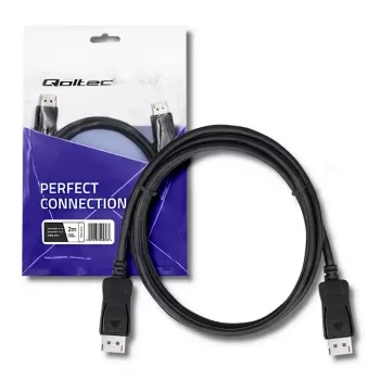 Qoltec Cavo DisplayPort 1.1, connettore maschio su connettore maschio, 4K, 2m, nero