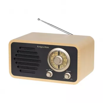 KRUGER & MATZ KM0828 radio AM/FM portatile con ingresso AUX, antenna telescopica, maniglia, nero