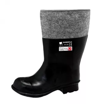 Stivali unisex in gomma con fodera in feltro, impermeabili, antiscivolo, taglia 42 (UK 8), nero