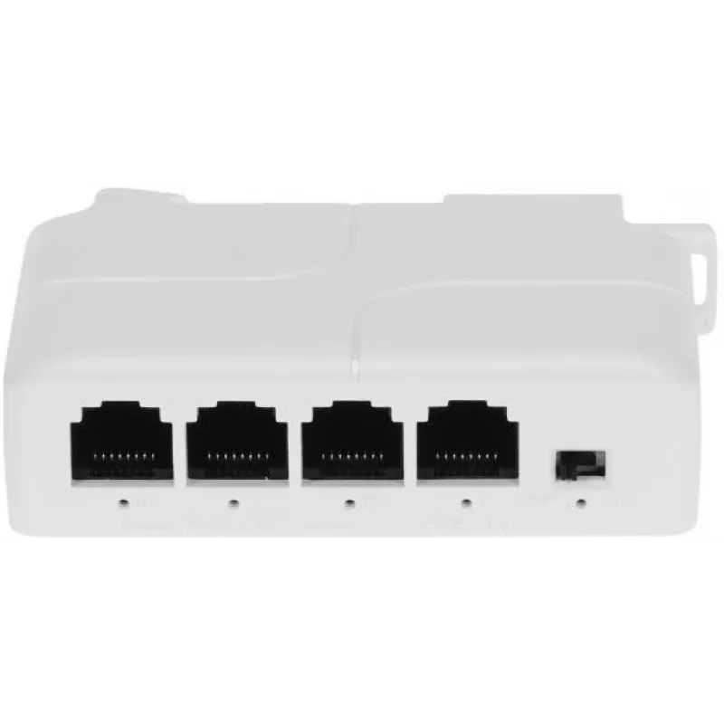 DELTA SPT-POE/3-POE-DIN-E switch/extender PoE a 4 porte per guida DIN, 3x uscita PoE 30W, 10/100 Mbps, unmanaged, da -40 a 75°C