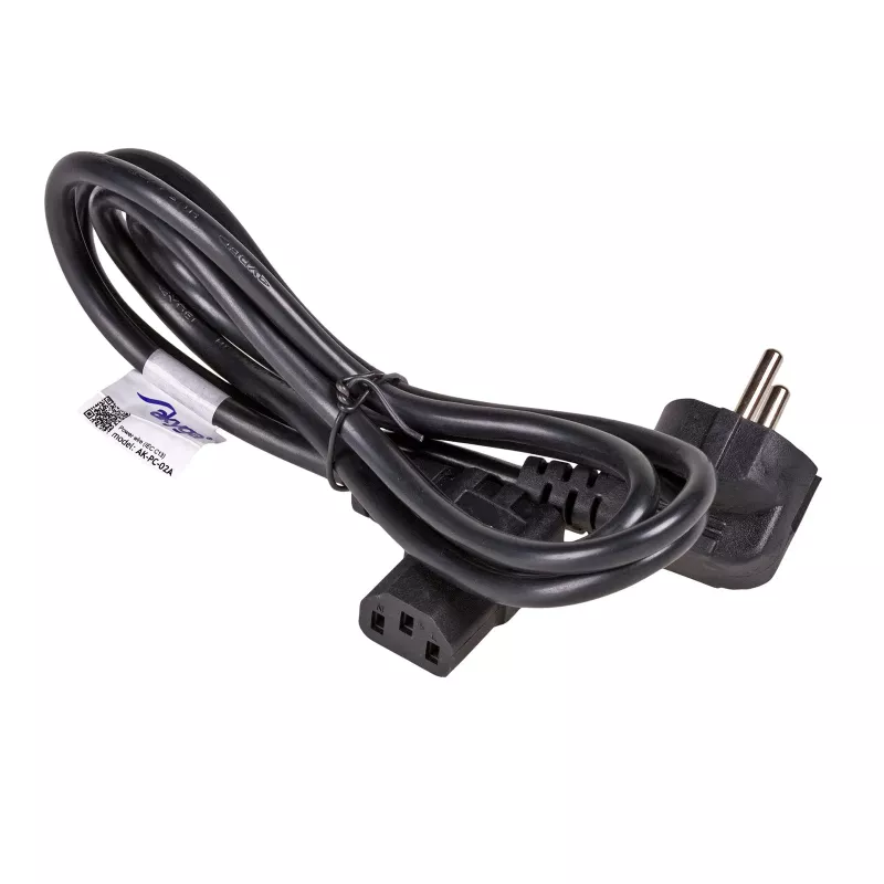 Akyga AK-PC-02A cavo di alimentazione angolare, CEE 7/7 a IEC C13 90°, 1,5 m, nero