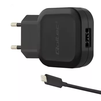 Qoltec Caricabatterie da parete 12W 5V 2.4A USB + USB-C