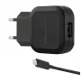Qoltec Caricabatterie da parete 12W 5V 2.4A USB + USB-C