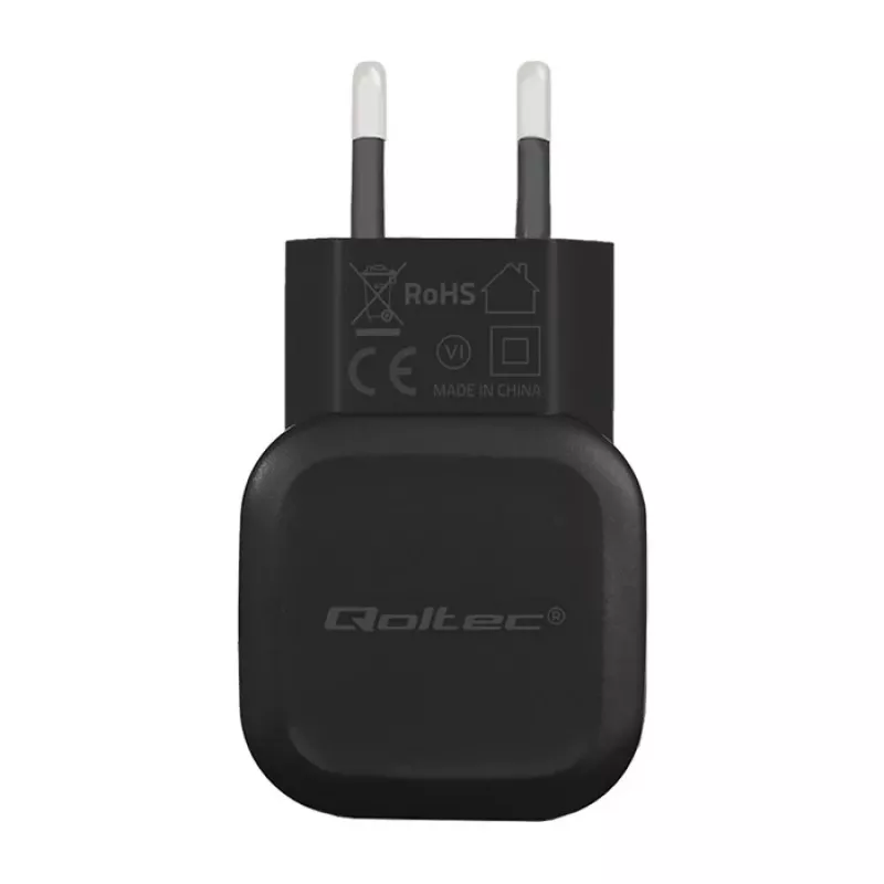 Qoltec Caricabatterie da parete 12W 5V 2.4A USB + USB-C