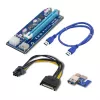 Qoltec Riser PCI-E ver. 007C Extender USB 3.0 PCIe x1 su x16 con cavo 60cm, 4 condensatori solidi, alimentazione 6-Pin/SATA/Molex, indicatore LED