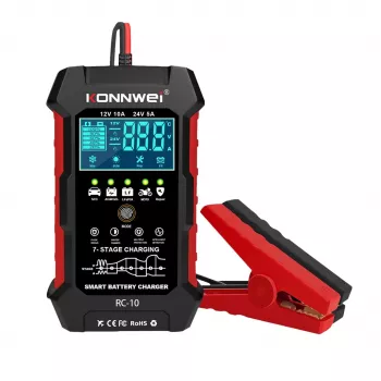 KONNWEI RC-10 Tester batteria 12V/24V con test di avviamento e sistema di ricarica