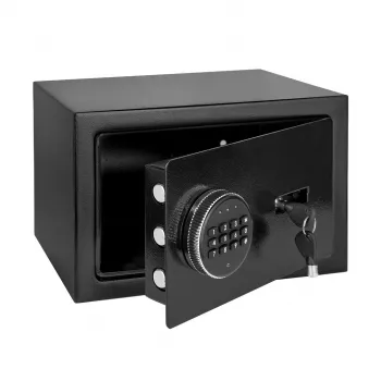 REBEL RB-7002 Cassaforte elettronica per la casa con codice PIN e apertura di emergenza con chiave – Cassaforte in acciaio per denaro, documenti e oggetti di valore