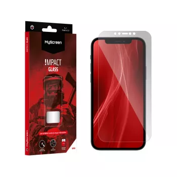 MYSCREEN PROTECTOR MS ImpactGLASS Vetro ibrido protezione display per iPhone 12/12 Pro 6,1 pollici nero anti-shock 8H