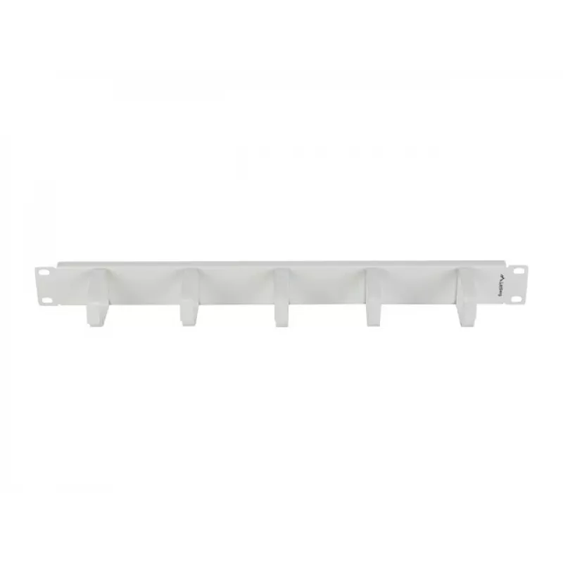 LANBERG Organizzatore cavi 19 pollici 1U con 5 supporti in metallo tipo B, grigio