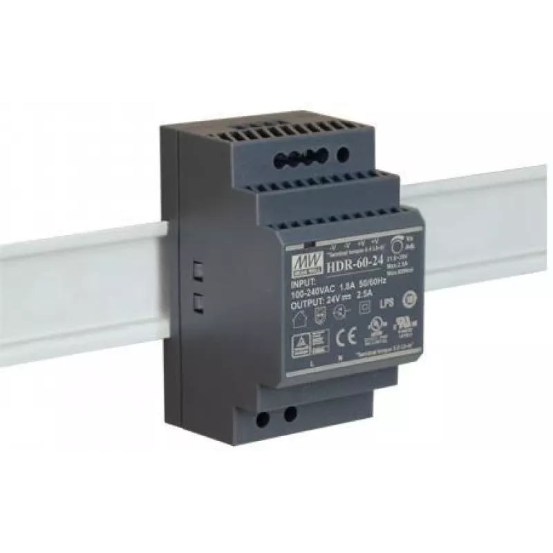 PULSAR Alimentatore per guida DIN Mean Well HDR-60-24 24V/60W/2,5A