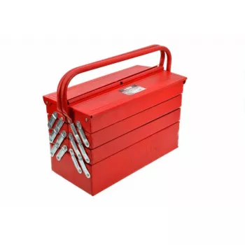 AWTOOLS AW30988 valigetta portautensili con 18 scomparti, coperchio trasparente, organizer impilabile per piccoli pezzi e utensili, nero/rosso