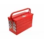 AWTOOLS AW30988 valigetta portautensili con 18 scomparti, coperchio trasparente, organizer impilabile per piccoli pezzi e utensili, nero/rosso