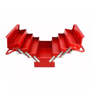 AWTOOLS AW30988 valigetta portautensili con 18 scomparti, coperchio trasparente, organizer impilabile per piccoli pezzi e utensili, nero/rosso