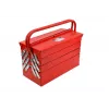 AWTOOLS AW30988 valigetta portautensili con 18 scomparti, coperchio trasparente, organizer impilabile per piccoli pezzi e utensili, nero/rosso