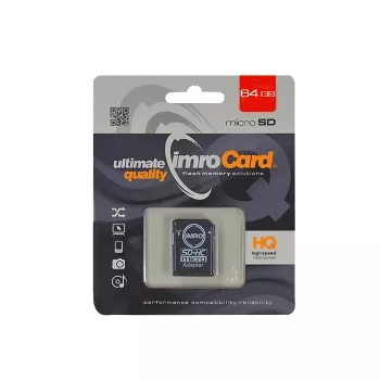 IMRO microSDHC 64GB Class 10 U1 V10 scheda di memoria con adattatore SD